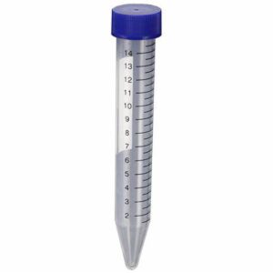 10 Pcs Plastic Centrifuge Test Tube 15 ml, Falcon Tube, Sample Container with Scale and Blue Screw Cap