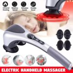 Double Head Full Body Massager Neck Back Leg Massage Machine Variable Speed Far Infrared Handheld Body Massager Hammer