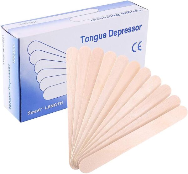 100 Pcs 6" Medical Tongue Depressors Wooden Toungue Waxing Spatula Wax Ice Cream Sticks DIY Craft - Image 3