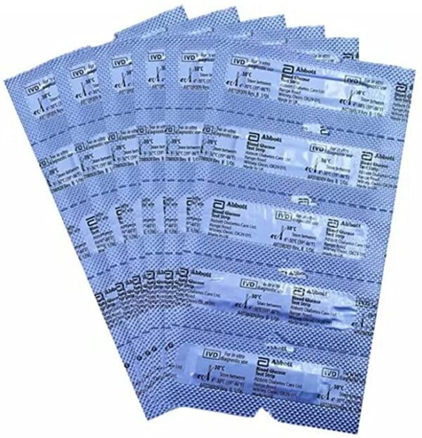 FreeStyle Optium Blood Glucose Aluminium Foil Pack 25 pcs - Patented Single Foil Packet Test Strip for Diabetes - Image 3