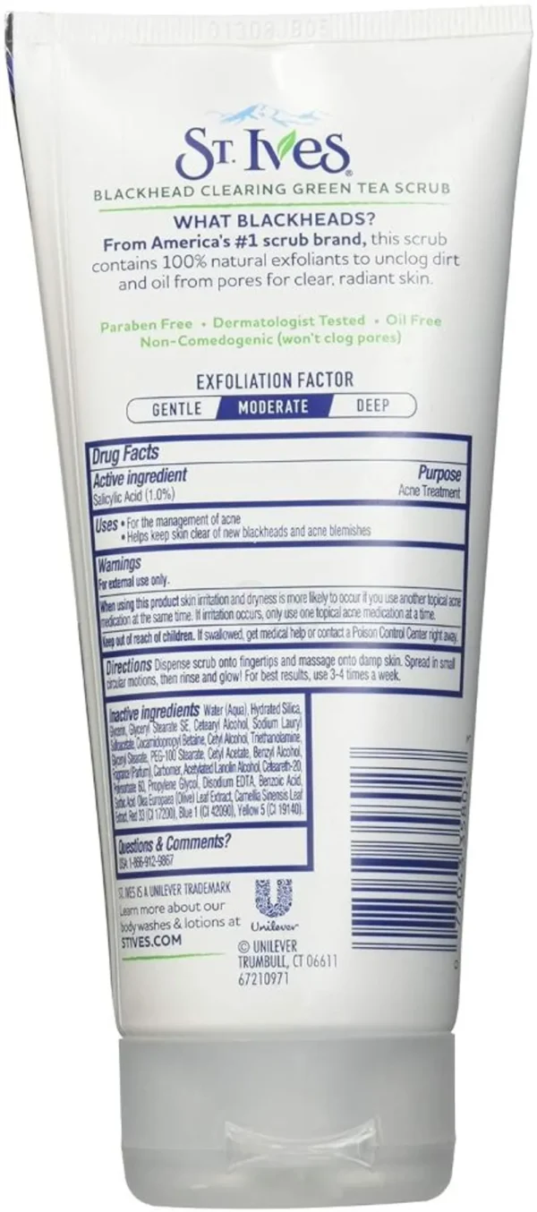 St.Ives Black Head Clearing Green Tea Scrub 150ml - Image 2