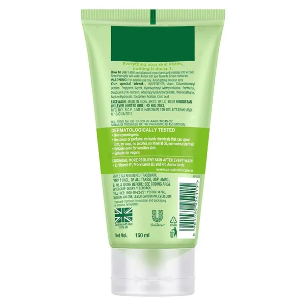 Simple Kind To Skin Refreshing Facial Wash Gel 150ml - Image 2