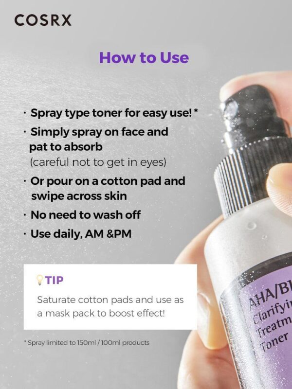 Cosrx AHA/BHA Clarifying Treatment Toner - Image 3