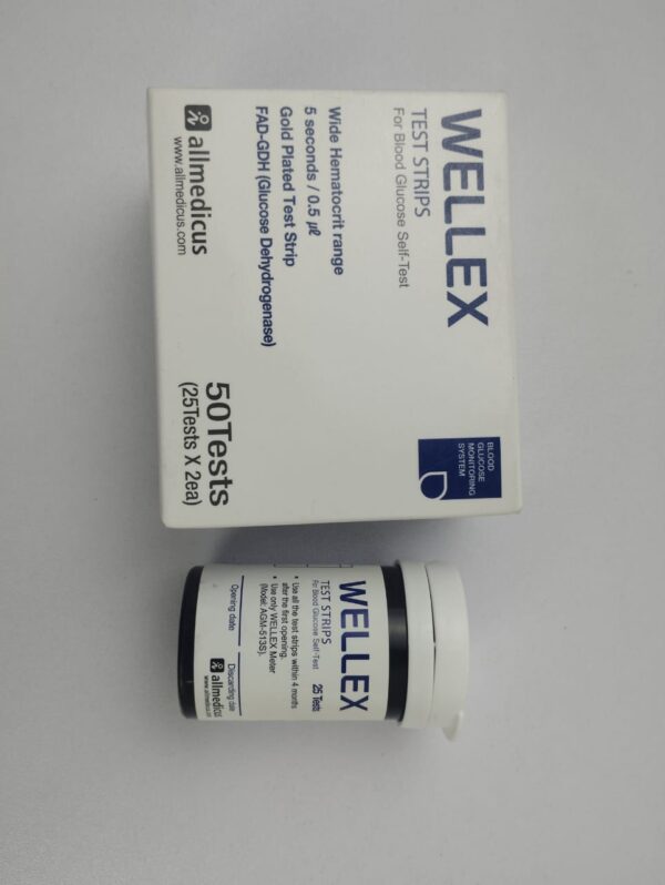 Wellex Blood Glucose Test Strips 50pcs - Image 2