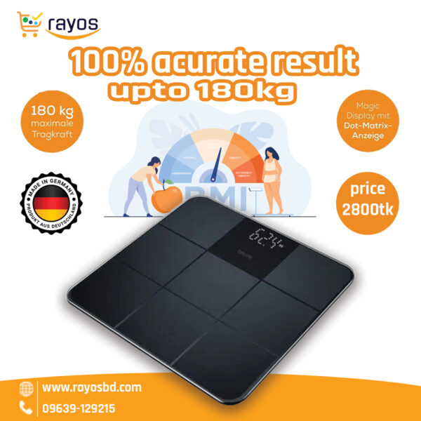 Beurer Black Glass Bathroom Scale – GS 235